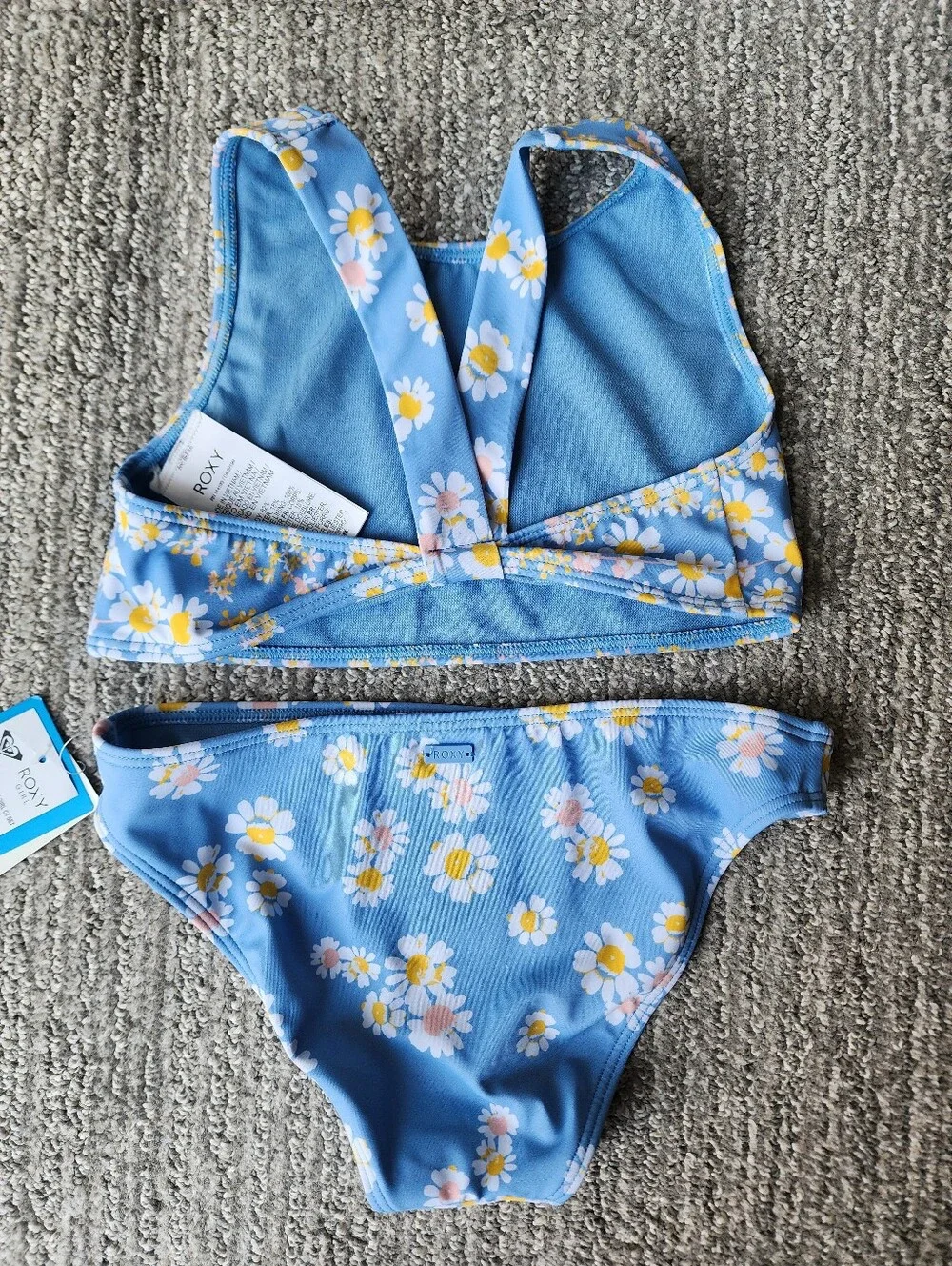 Roxy Adventurous Beach Girl Floral Set Size 10 Color Blue Floral NWT
